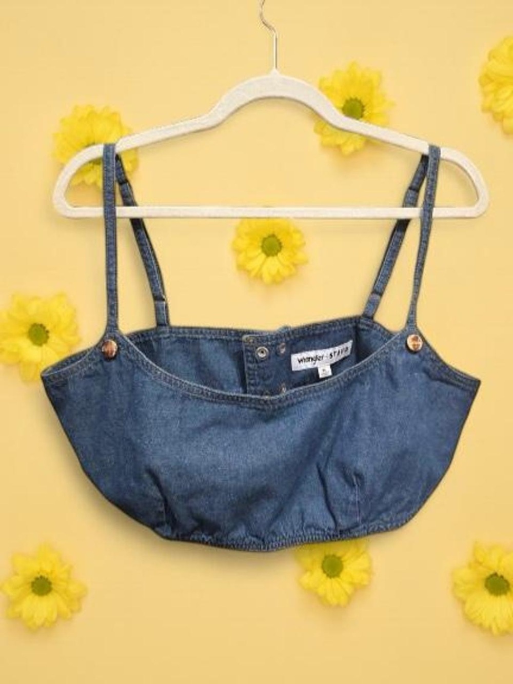 STAUD x Wrangler Denim Cropped Bikini Top Cowgirl
